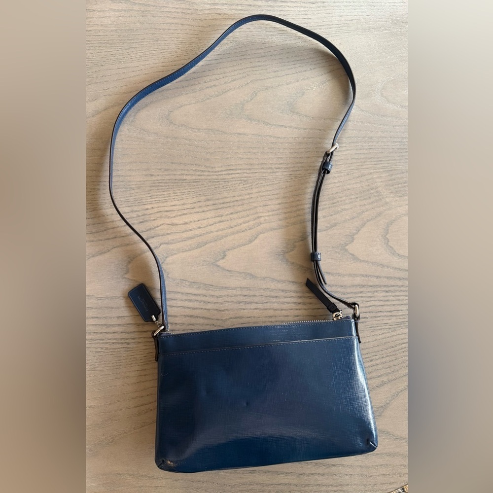 Coach Darcy Bow East West Crossbody Bag – Royal Blue Leather, Silver Hardware - Picture 2 of 6